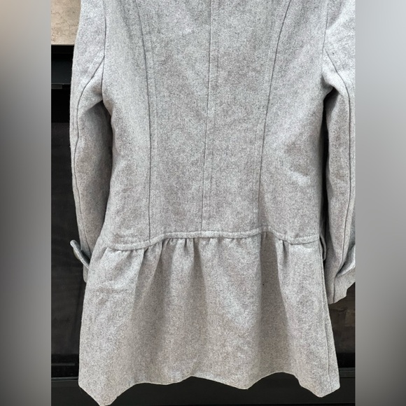 NWOT INGNI Women’s XS Light Grey Dress Coat Gorgeous Details & Two Collar Styles - Picture 4 of 12